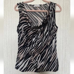 Calvin Klein Size XL Animal Print Tank Top Blouse Stretchy